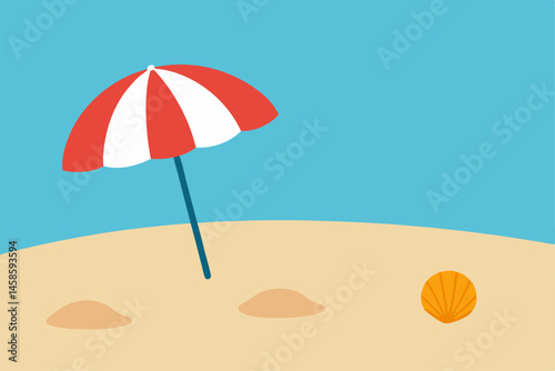 summer beach with umbrella
