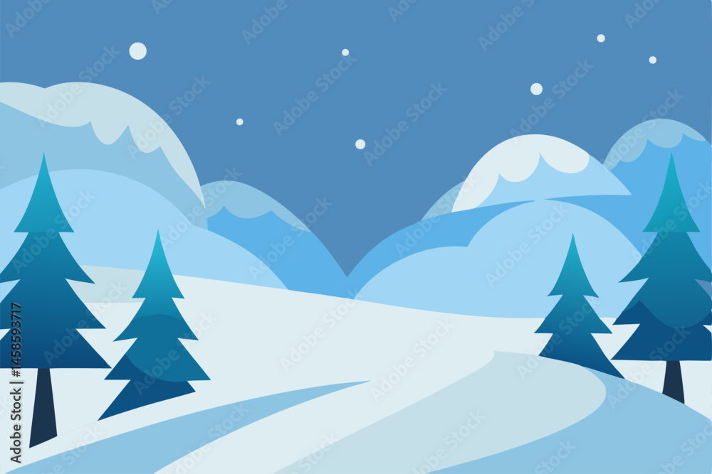 Obraz premium winter landscape with trees and snow