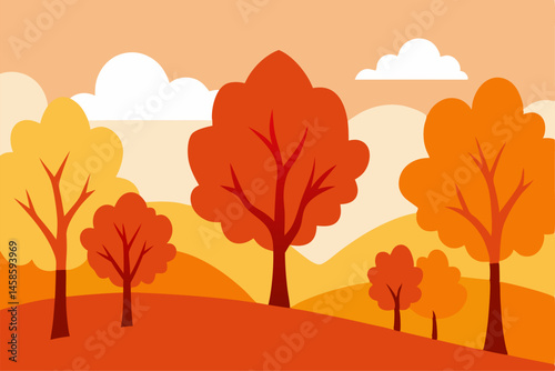 autumn landscape with trees