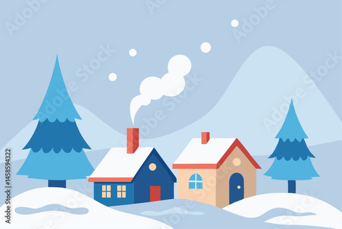 winter landscape with house