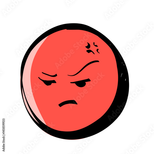 Mad Emotion Doodle Sketch Emoji Illustration for Journal and Digital Sticker Use
