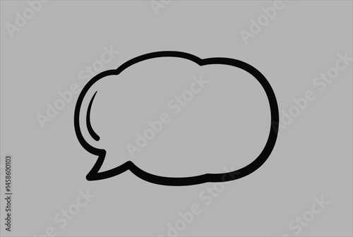 Cartoonish Speech Bubble Outline on a Solid Background Illustration
