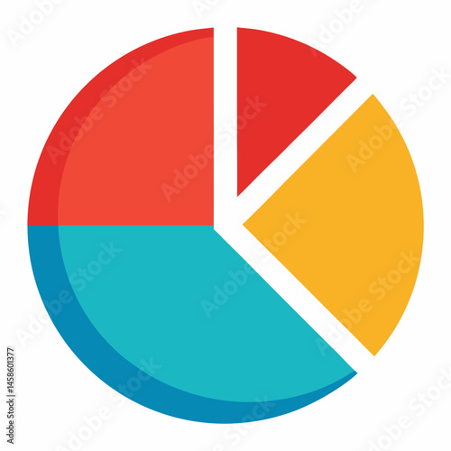 Free Download  Pie chart colorful vector on white background. - GFXLoad