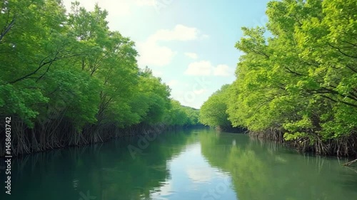 Calm River in Mangrove Forest
