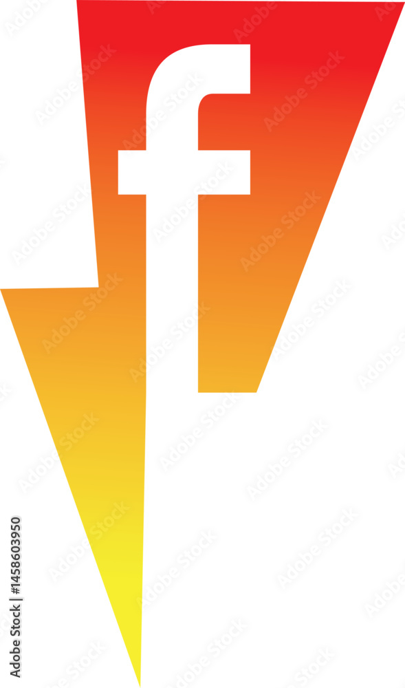 Obraz premium Power Energy Lightning F Logo