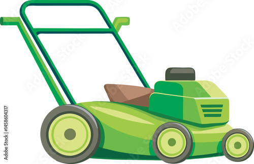 A "Mower vector art illustration" features a stylized, clean-lined graphic of a lawn mower, ideal for landscaping, gardening, or maintenance themes.