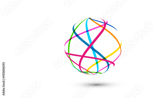 sfera, gomitolo, design, grafica, astratta, linee, tessile, arte