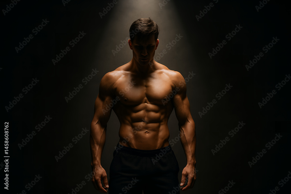 Naklejka premium muscular young man with naked torso