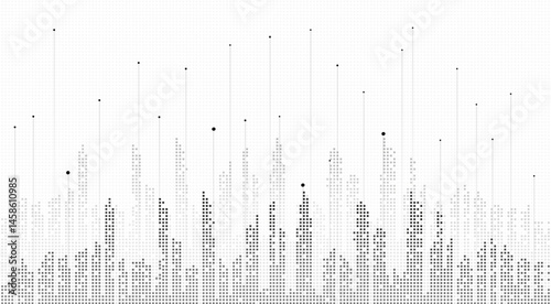 Smart city digital background. Building Technology, Futuristic Architecture.
