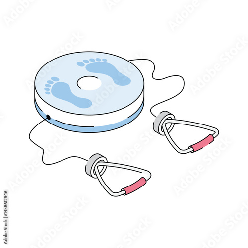 Get your hands on this isometric icon of waist twister device