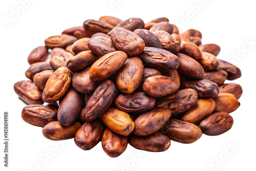 Cacao beans isolated on transparent background