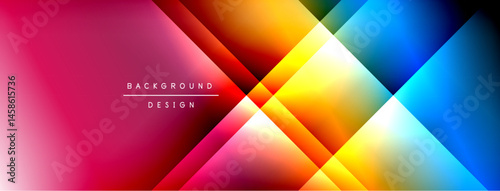 Abstract geometric design. Vibrant colors blend, creating dynamic visual effect. Modern background suitable for various applications.