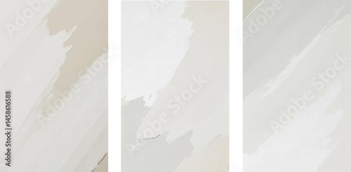 Minimalist abstract background in beige and white with soft brushstrokes, subtle textures, and neutral tones, evoking elegance and serenity, ideal for modern decor