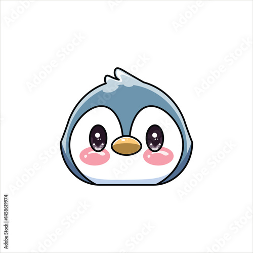 Cute Colored Penguin Head Icon