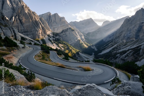 Winding Mountain Road with Sharp Hairpin Turns | Scenic Landscape & Travel Adventure