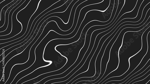 a black and white background with wavy lines
