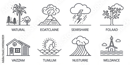 Vector icons set of a church with people illustration