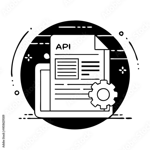 Application Programming Interface file on a server with settings in black and white