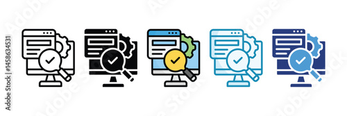 Search Engine Marketing Icon Set Multiple Style Collection