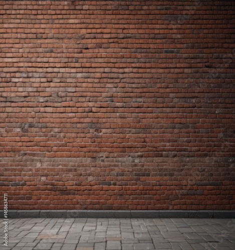 Gritty brick wall, poster mockup, urban setting, illustration, image, display