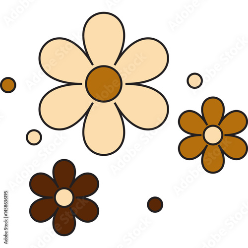 Retro Flowers Element