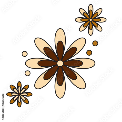 Retro Flowers Element
