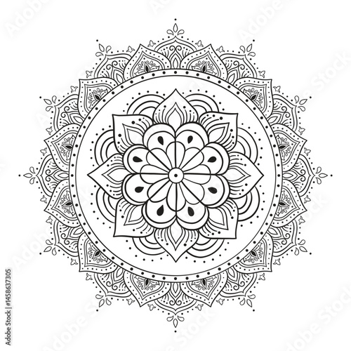 Lineal mandala background concept , Plants Hand drawn #mandala lotus flower drawing
