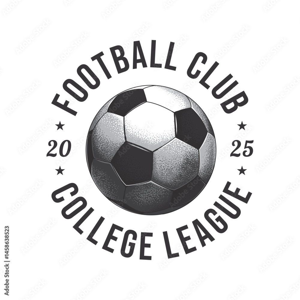 Obraz premium Football club emblem. Original vector illustration in vintage style. T-shirt design.