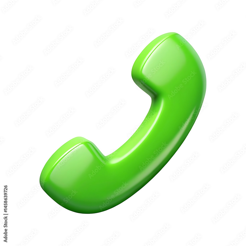 3d green phone icon isolated on transparent background. Png 3d green phone icon isolated on transparent background. Png