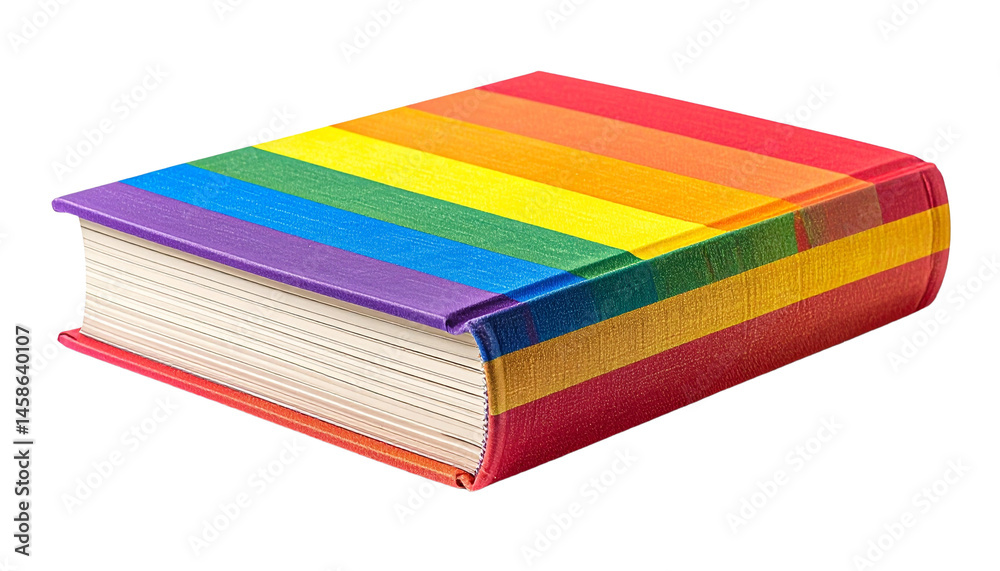 custom made wallpaper toronto digitalRainbow striped book isolated on solid white background in Png format
