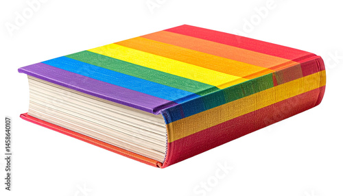 Wallpaper Mural Rainbow striped book isolated on solid white background in Png format  Torontodigital.ca