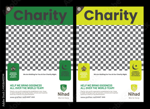 Charity Fundraising Flyer Template Help and Donate Today. set of print flyer or poster template for Charity fundraising event, charity foundation 