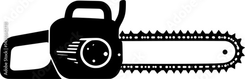 silhouette of a chain saw icon vector art illustration
