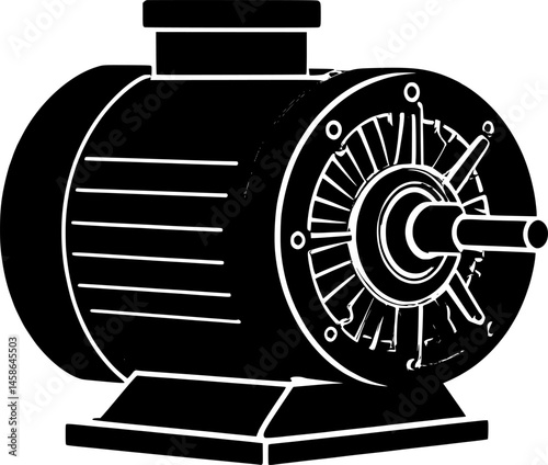 electric motor icon silhouette design vector art illustration
