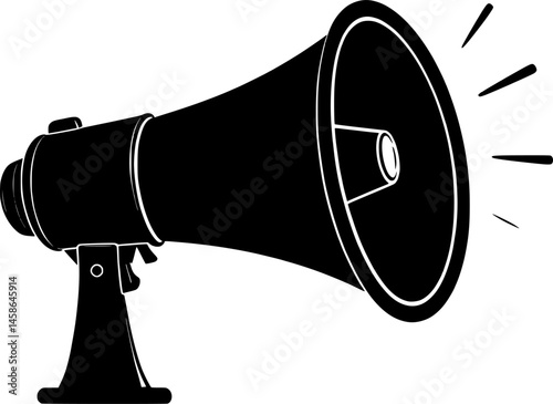 silhouette of megaphone loudspeaker icon vector illustration
