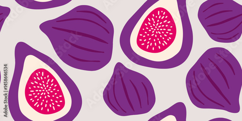 Fig Fruit Illustration Seamless Pattern