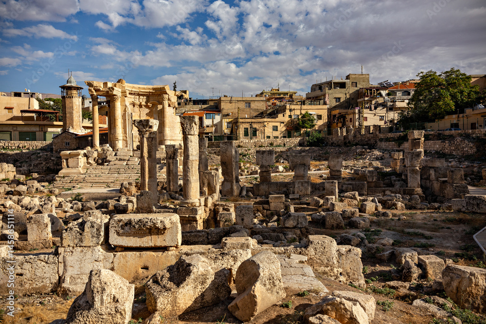 Fototapeta premium Baalbek Roman ruins details, ancient Roman town of Baalbek, Lebanon
