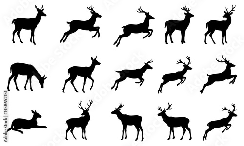 deer silhouette vector collection