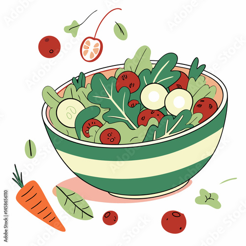 salad bowl , white background