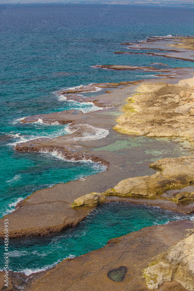 Obraz premium Beautiful coastline of southern Lebanon on the border with Israel