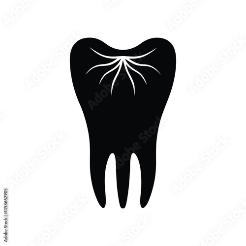 Silhouette art illustration of tooth with root icon.eps