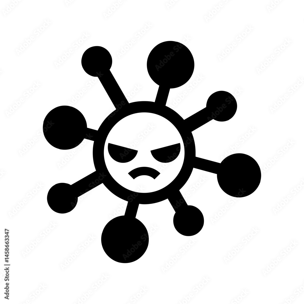 vector illustration or icon of an evil germ or virus vector illustration or icon of an evil germ or virus