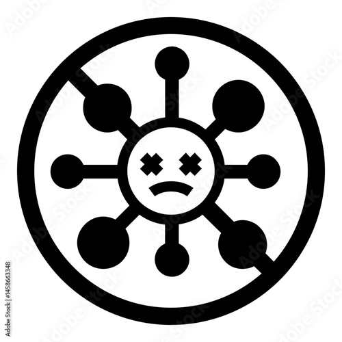 vector illustration or icon of no germ or kills germs