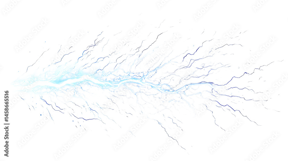 Naklejka premium Stunning Display of Electric Energy: A Fascinating Visualization of Lightning Striking Through the Air