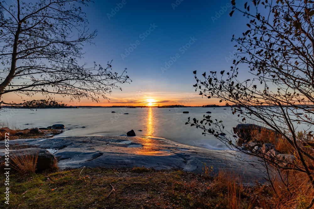 sunset on the sea