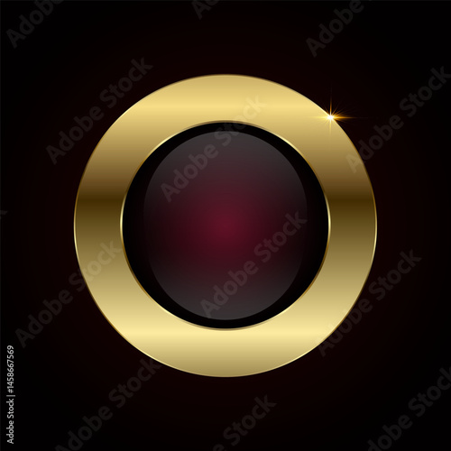 Luxury gold circle button, banner, web bar, vector design. A premium button element illustration design for web UI-UX with Sparkling golden frames