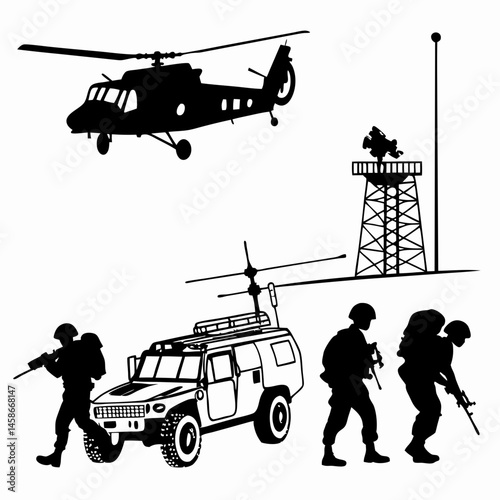 military helicopter silhouettes
