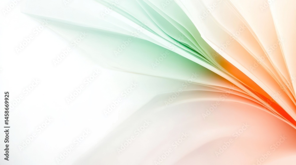 Fototapeta premium Abstract flowing lines orange green gradient background