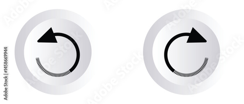 back and next arrow icon, preview and next arrow icon, left and right arrows icon button on white background.