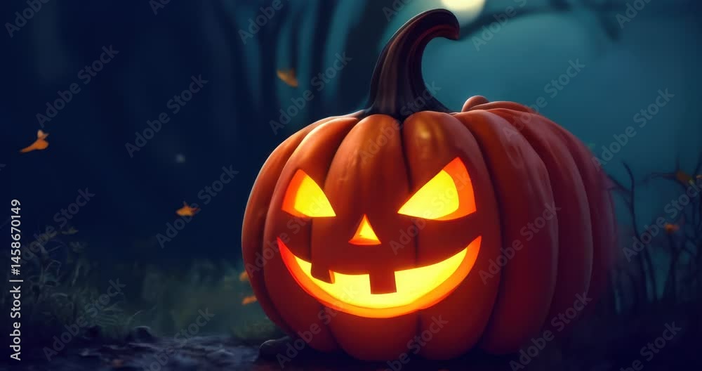 Pumpkin with a carved face sitting on the ground Pumpkin with a carved face sitting on the ground